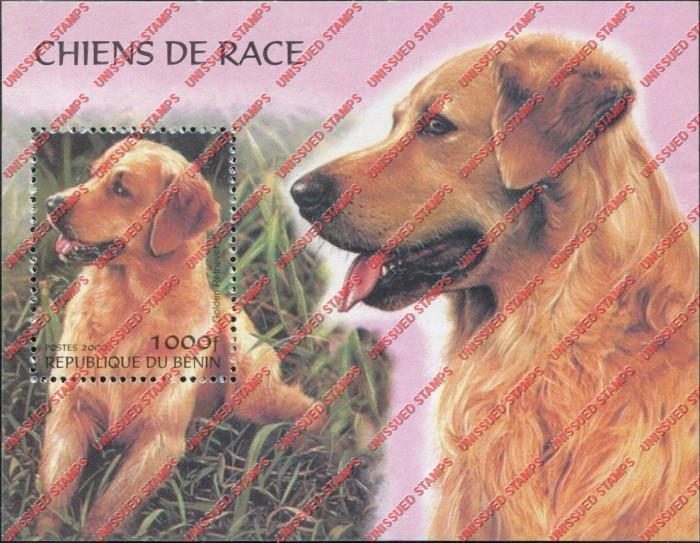 Benin 2000 Dogs Unissued Souvenir Sheet Benin 2000 Dogs Unissued Souvenir Sheet